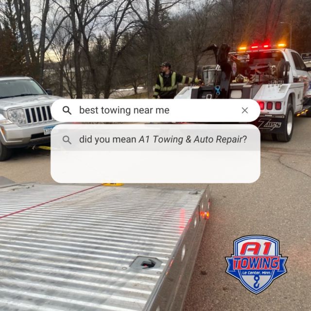 Looking for the best towing company near you? Your search ends here! 👀 With our prompt service and professional team, we're the answer to your roadside assistance needs.